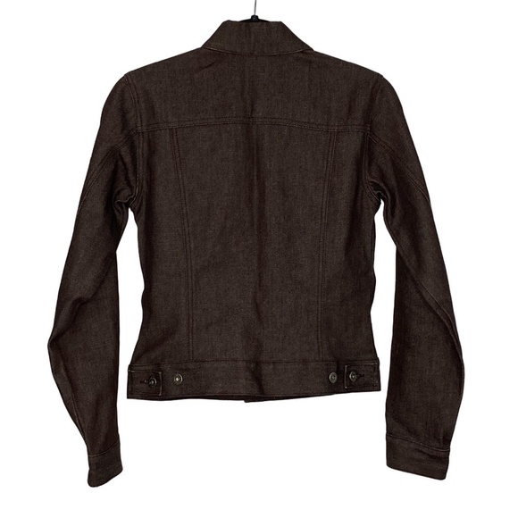 NWOT CLUB MONACO Cropped Denim Aubergine Vampire Diaries Goth Edgy Jacket XS - Picture 11 of 16